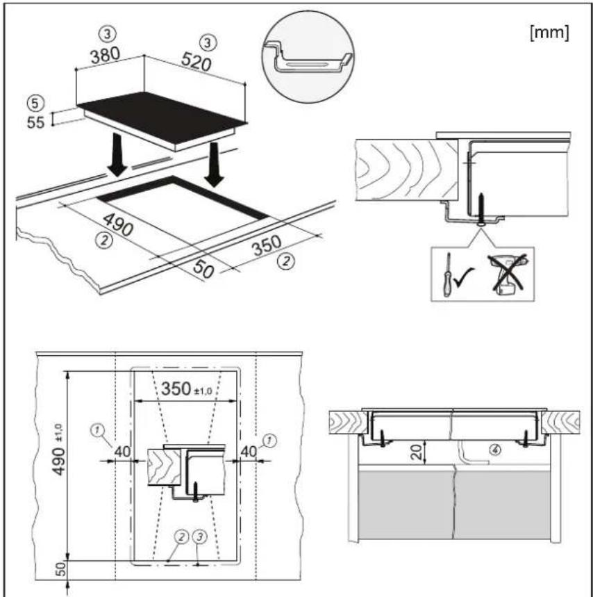 NOVY Domino 3784 - Intaglio del piano di lavoro - 1