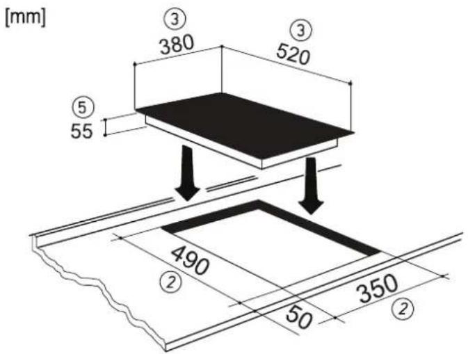 NOVY Domino 3774 - Arbeitsplattenausschnitt - 1