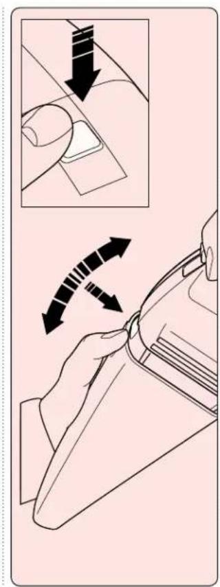 Diagram illustrating a hand turning a car seatbelt with directional arrows indicating movement or change.