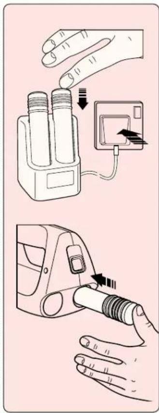 Diagram illustrating a hand using a device to adjust a cable or cable with a power outlet, showing step-by-step installation.