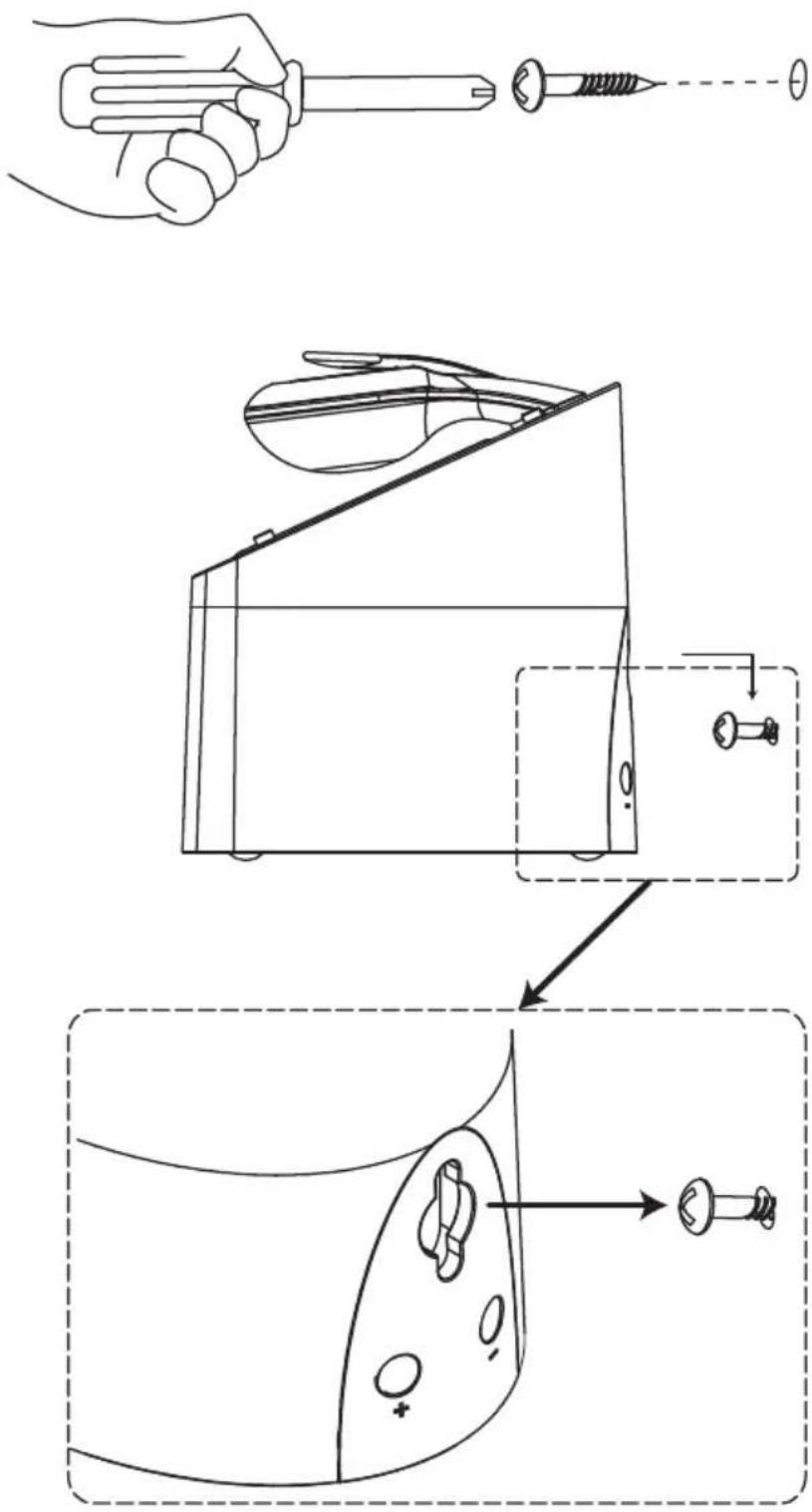 Diagram illustrating a sewing process with labeled steps and tool application, showing hand holding a screwdriver and using a sewing machine.