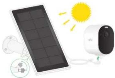 ARLO Essential XL Spotlight - Connector un panneau solaire Essential en option (vendu séparément) - 1