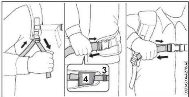 STIHL AR 2000 L - Bouclage et ajustage du système de portage - 2