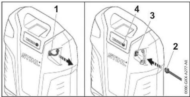 STIHL AR 2000 L - USB-apparaat aansluiten en laden - 1