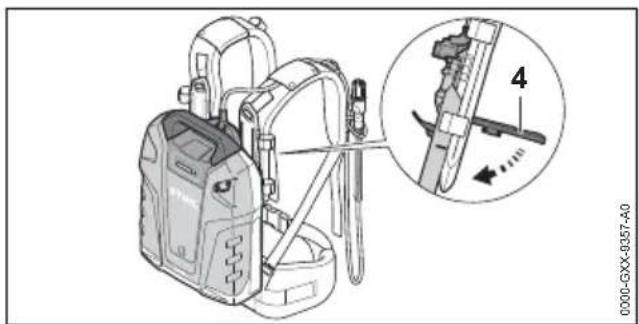 STIHL AR 2000 L - Akku und Anschlussleitung am Tragsystem anbauen - 4