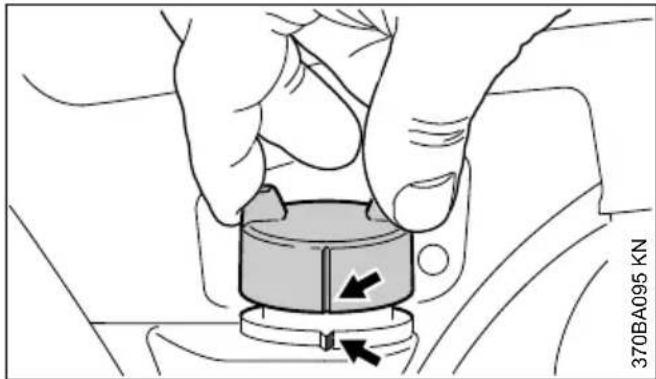 STIHL TS 410 - Contrôle du verrouillage - 1