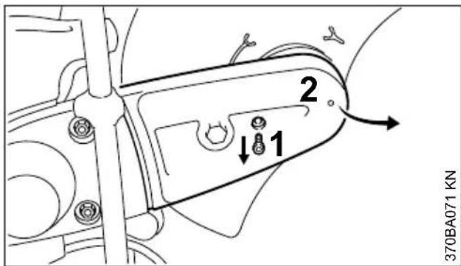 STIHL TS 410 - Riembeschermkap uitbouwen - 1