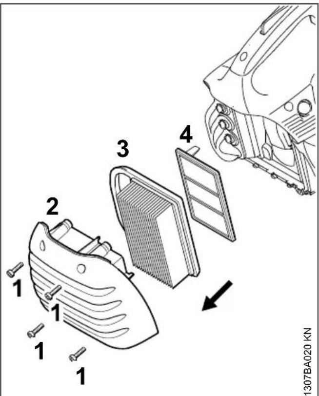 STIHL TS 480i - Luftfilter wechseln - 1