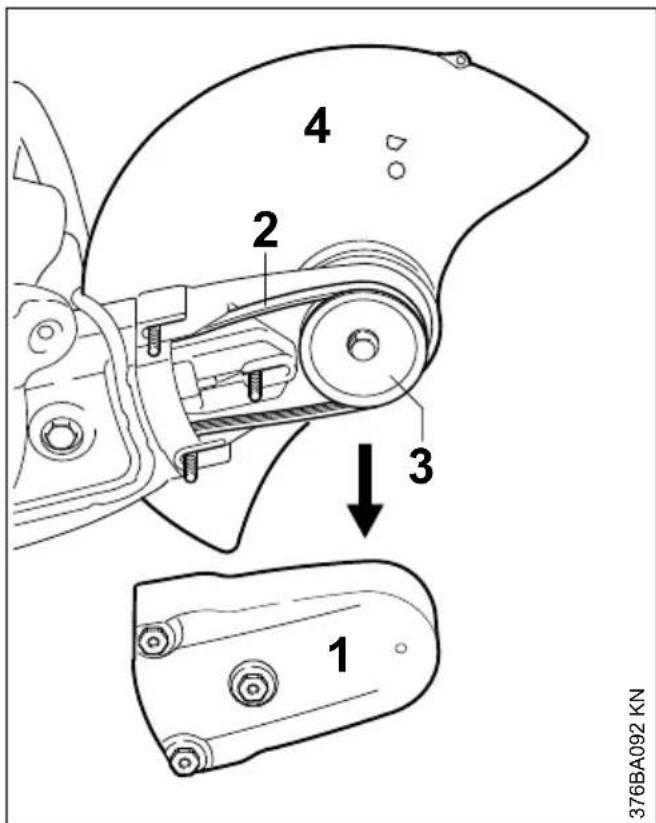 STIHL TS 800 - Relâchement de la tension de la cour-roie poly-V - 2