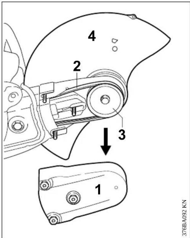 STIHL TS 800 - Riemenschutz abbauen - 1