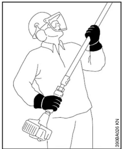 STIHL HT 133 - Apparaat vasthouden en bedienen - 1