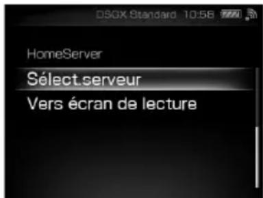 OSOX Standard 10:58 HomeServer Sélect.serveur Vers écran de lecture