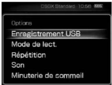 OSOX Standard 10.58 Options Enregistrement USB Mode de lect. Répétition Son Minuterie de commeil