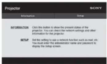 SONY VPLVW890ES - Affichage de la fenêtre de contrôle de l'appareil avec un navigateur Web - 2