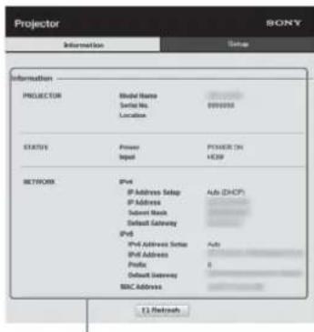 SONY VPLVW890ES - Confirmation des informations relatives à l'appareil - 1