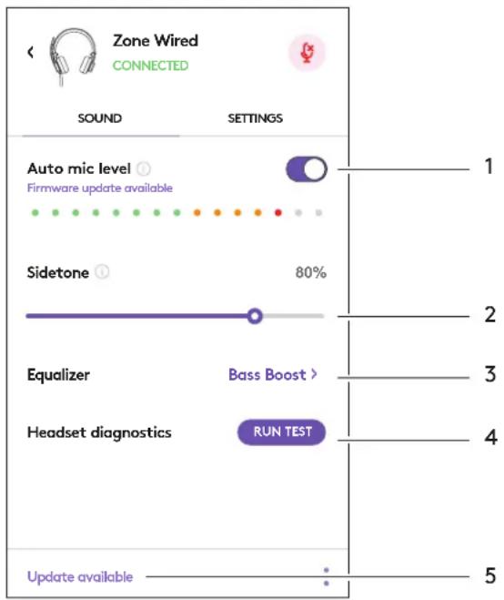 LOGITECH Zone Wired - NAVIGERE I INNSTILLINGER FOR HEADSETLYD   PÁ LOGI TUNE - 1