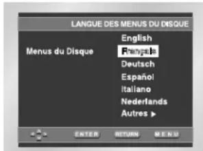 SAMSUNG DVDL707 - Choix de la langue du menu du disque - 1