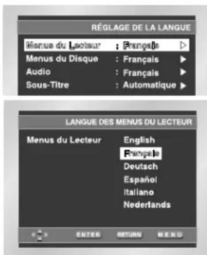 SAMSUNG DVDL707 - Choix de la langue du menu du lecteur - 1