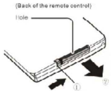 SAMSUNG DVDL707 - Installing the Battery in the Remote - 1
