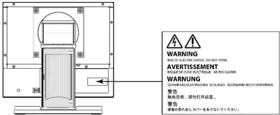 EIZO DuraVision FDX1003 - 警告声明的位置 - 1