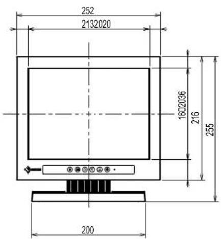 EIZO DuraVision FDX1003 - Außenabmessungen - 2