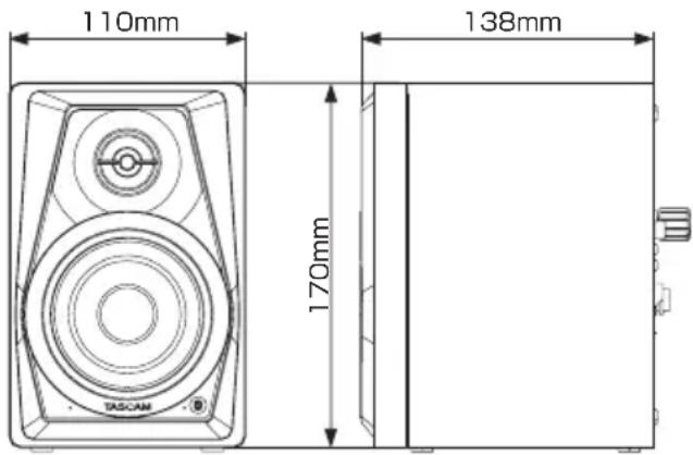 TASCAM VLS3BT - Maßzeichnung - 1