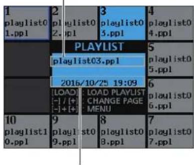 TASCAM RCSS150 - Drucken Sie anschließend die Taste LOAD [TIME DISPLAY], um die gewährte Wiedergabeliste als aktuelle Wiedergabeliste zu übernehmen. - 1