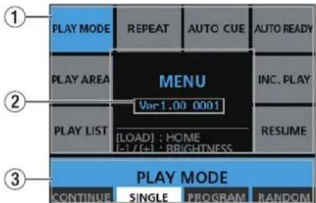 TASCAM RCSS150 - Écran Menu - 1