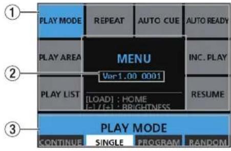 TASCAM RCSS150 - Menu Screen - 1