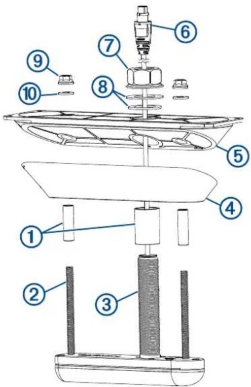 GARMIN GT30THP - Installation de la sonde traversante avec sabot - 1