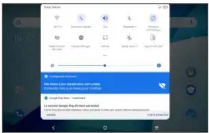 TCL TAB 10s - Volet des paramètres rapides - 1