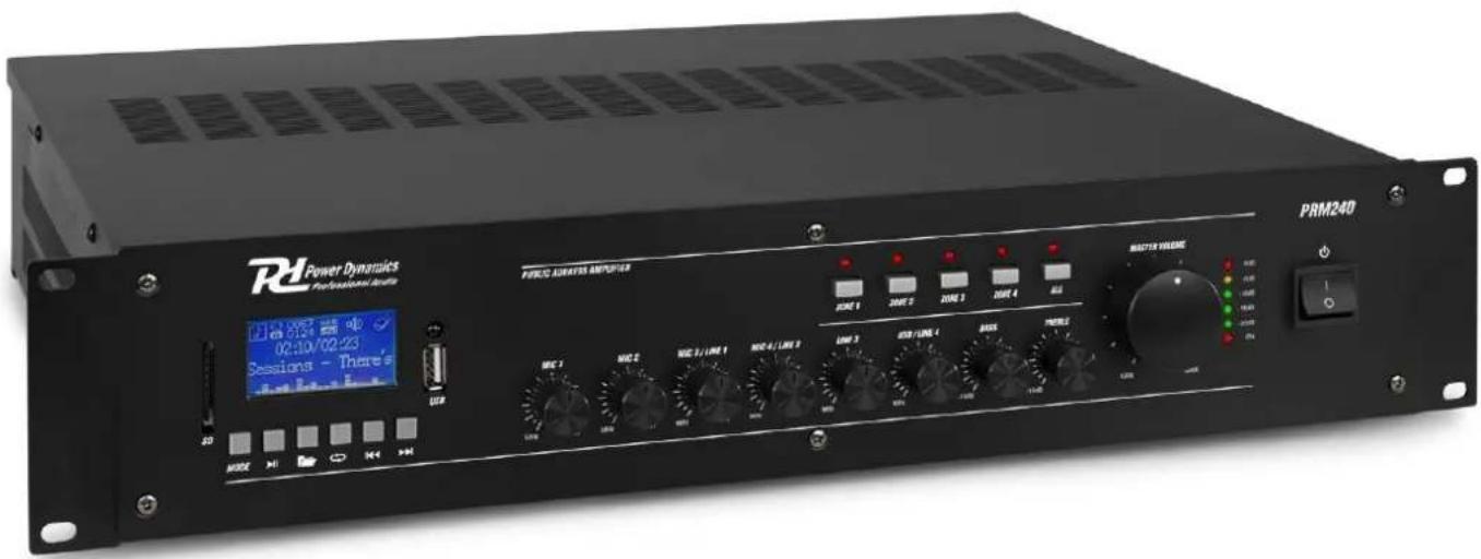 Power Dynamics PRM360 - PRM SERIES 100V 4Z Mixer-Amplifier USB/MP3/BT - 1