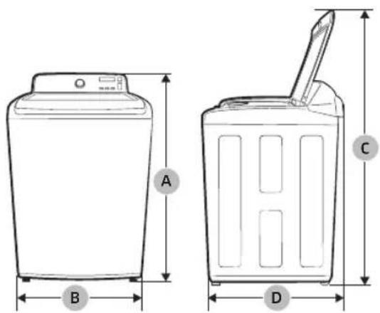 SAMSUNG WA44A3205AW - Specification sheet - 1