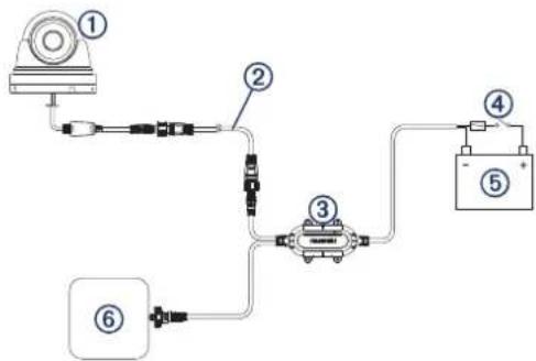 GARMIN GC 200 - Forbindelsesdiagram med et Garmin strømmodul - 1