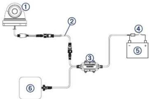 GARMIN GC 200 - Anslutningsschema med en Garmin strömmodul - 1