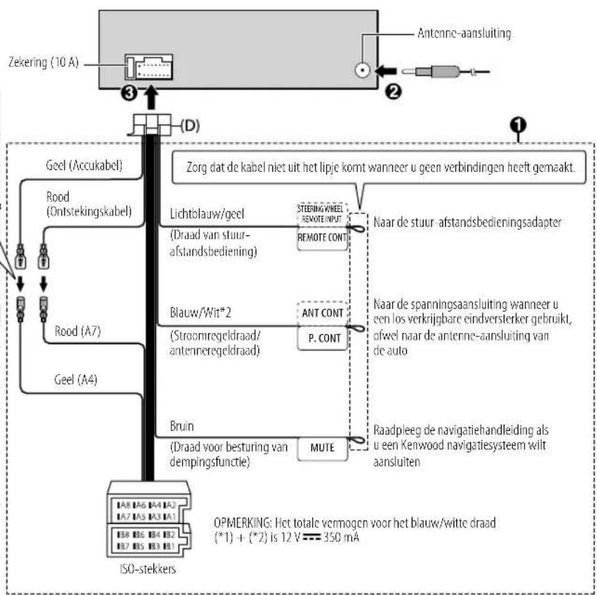 KENWOOD KMMBT306 - Verbinden van de ISO-stekkers met bepaalde VW/Audi en Opel (Vauxhall) auto's - 2