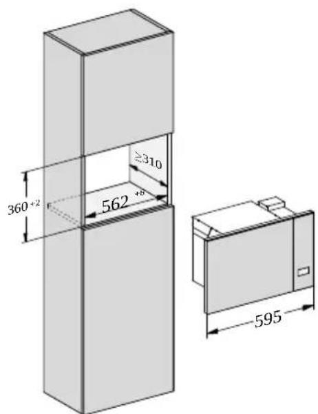 MIELE M 2230 OBSW - Dimensions d'encastrement - 1