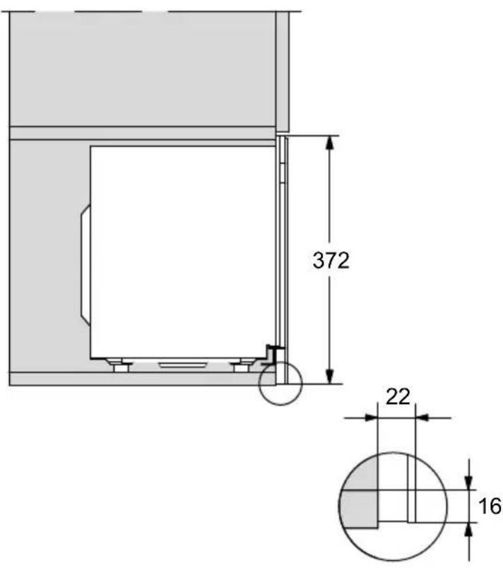 MIELE M 2230 OBSW - Vue latérale de l'armoire haute - 2