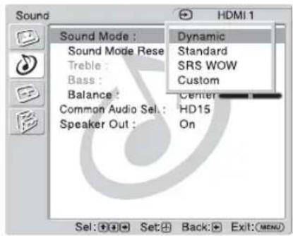 SONY KLHW26 - Sound Settings - 1