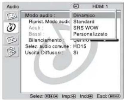 SONY KLHW26 - Impostazioni del menu Audio - 1