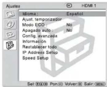 SONY KLHW26 - Ajustes - 1