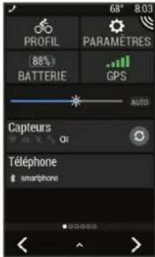 GARMIN Varia RTL511 - Affichage des widgets - 1