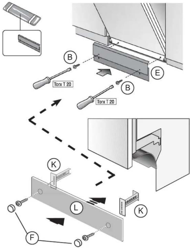 BOSCH SGE78B55UC - Fixation du panneau de plinthe - 1