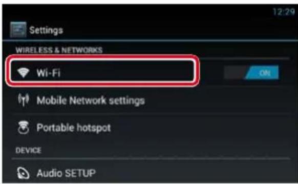 Settings WIRELESS & NETWORKS Wi-Fi ON Mobile Network settings Portable hotspot DEVICE Audio SETUP