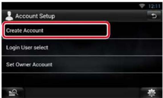 Account Setup Create Account Login User select Set Owner Account