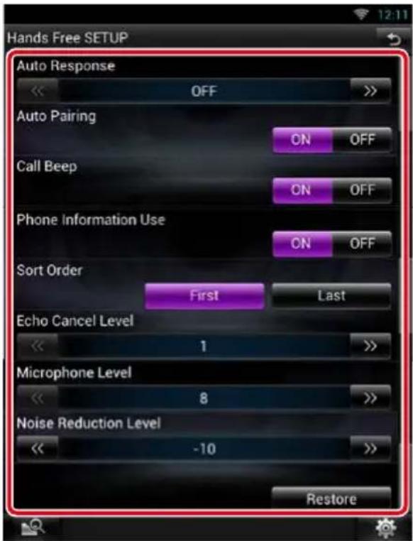 KENWOOD DNN991HD - Configuration Mains libres - 3