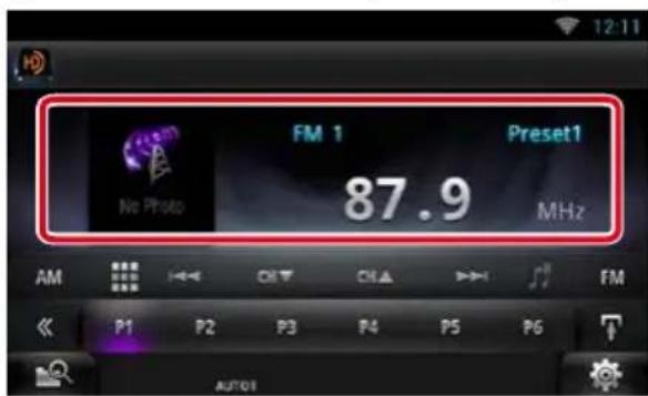 FM 1 Preset1 No Photo 87.9 MHz AM AM P1 P2 P3 P4 P5 P6 AUT01