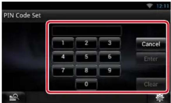PIN Code Set 1 2 3 4 5 6 7 8 9 0 Cancel Enter Clear