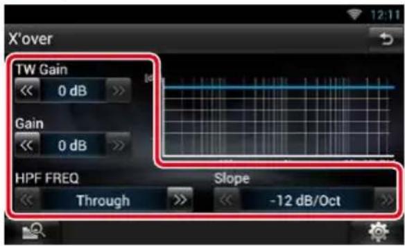 KENWOOD DNN991HD - Configuration du réseau de répartition Vous pouvez définir une fréquence de recouvrement entre haut-parleurs. - 1