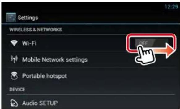 Settings WIRELESS & NETWORKS Wi-Fi Mobile Network settings Portable hotspot DEVICE Audio SETUP